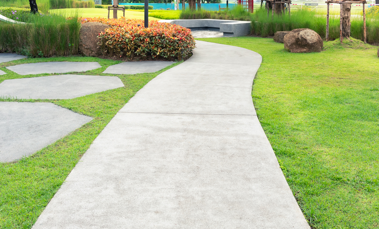 Walkway concrete installation in Greensboro